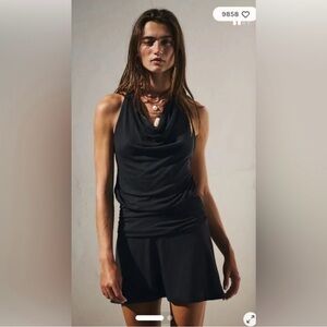 NWOT Good Feels Cowl-Neck Mini Dress Black Sold out!!!!